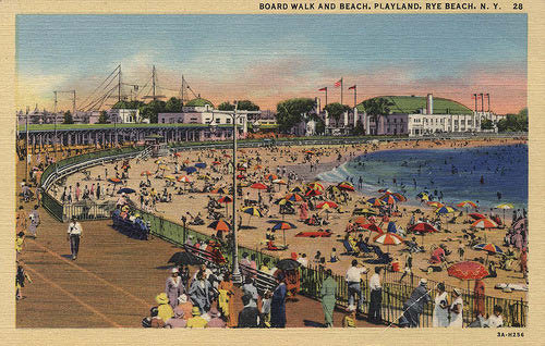 Playland in Rye, NY view of boardwalk