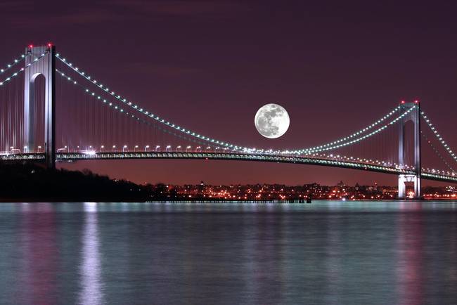 The Verrazano-Narrows Bridge at Moonlight