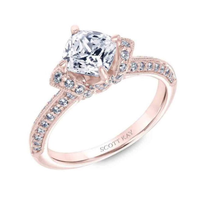 Rose gold engagement ring by Scott Kay
